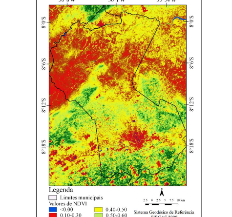 Uso e cobertura do solo utilizando geoprocessamento em municípios do Agreste de Pernambuco